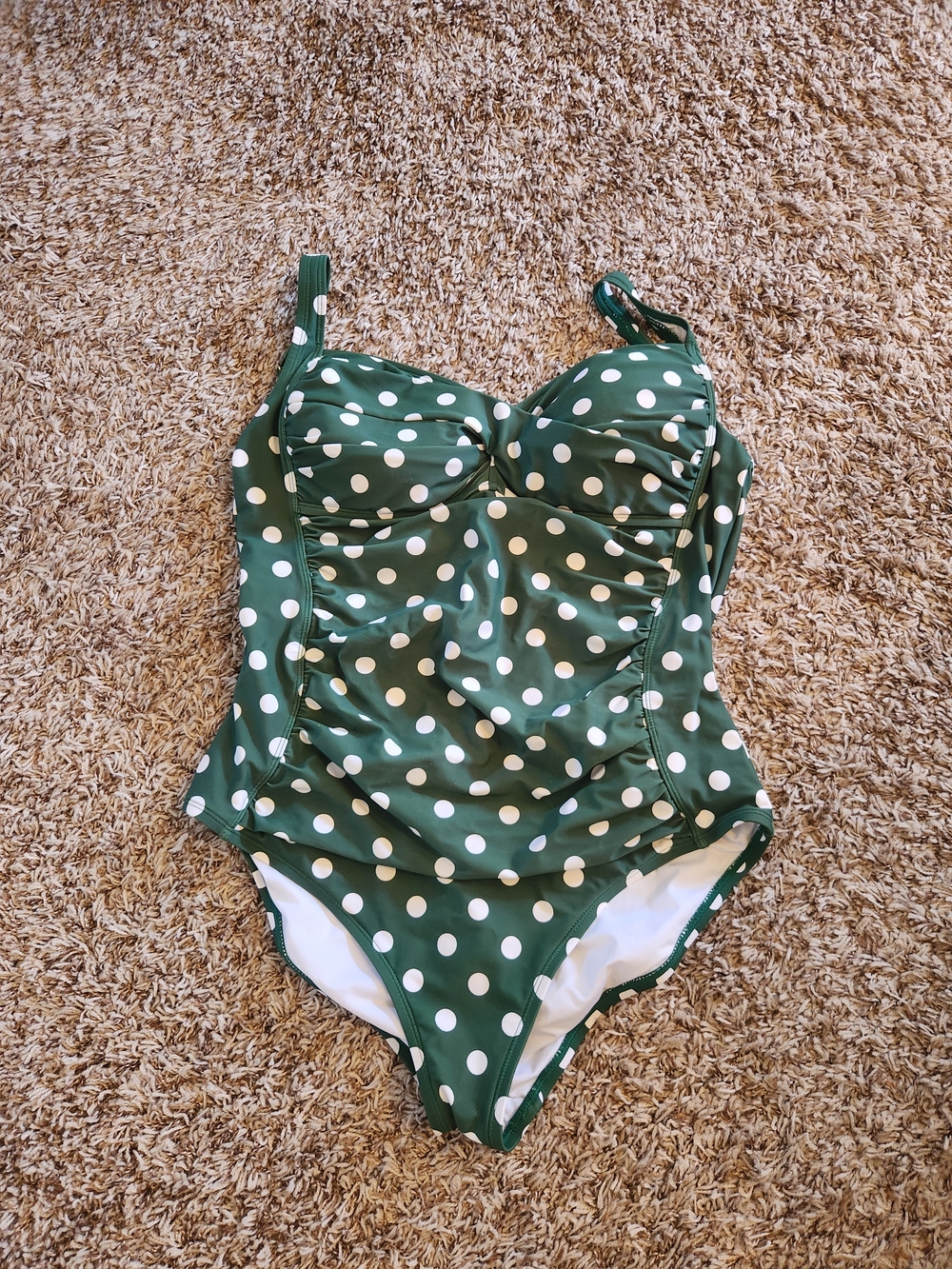 Aria Green and White Polka Dot One-Piece Swimsuit